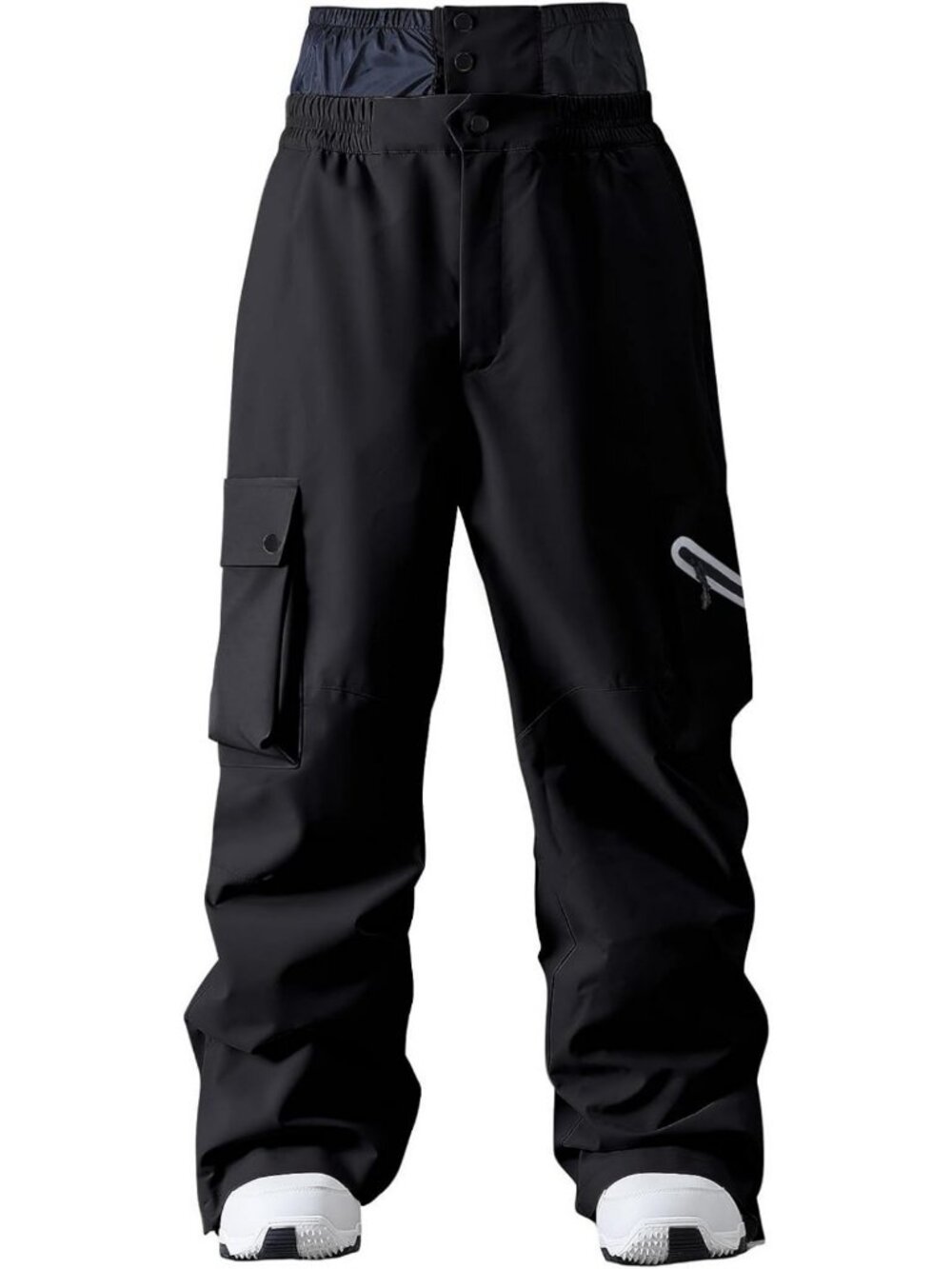 Unisex Insulated Waterproof Ski Pants - Baggy Snowboard Cargo Pants for Outdoor